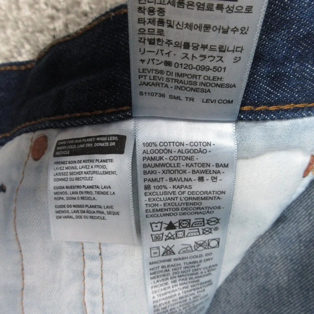 Levis Jeans Mens 32x30 Blue 501 Button Fly Original Straight Dark Denim Pants